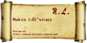 Makis Líviusz névjegykártya